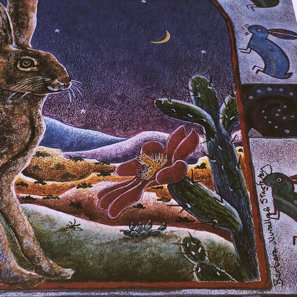 Barbara Nurallah Starkey Signed Rabbit Print JACK THE WISE 29/600 New Mexico